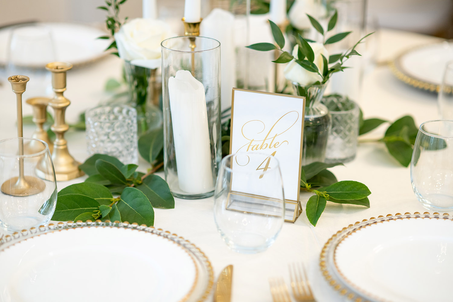 Close up of the table decoration.