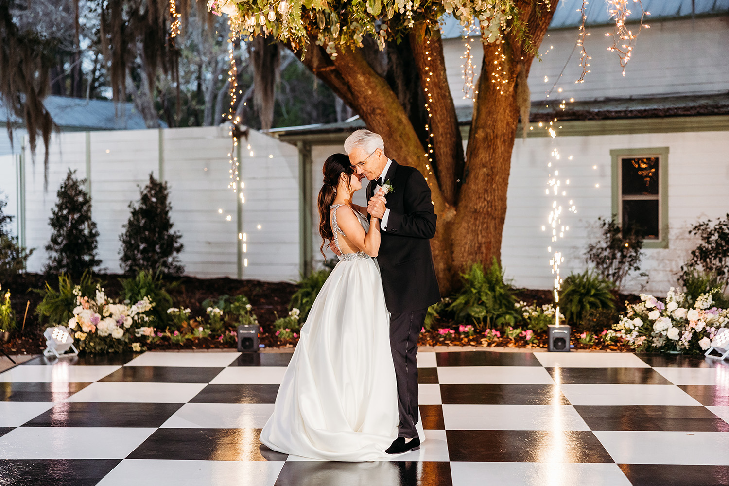 Bride and her dad dancing.