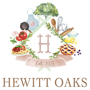 Hewitt Oaks logo with cooking theme