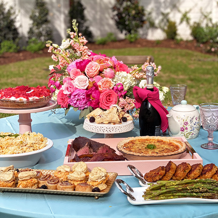 Mother's Day Brunch on a table outdoors